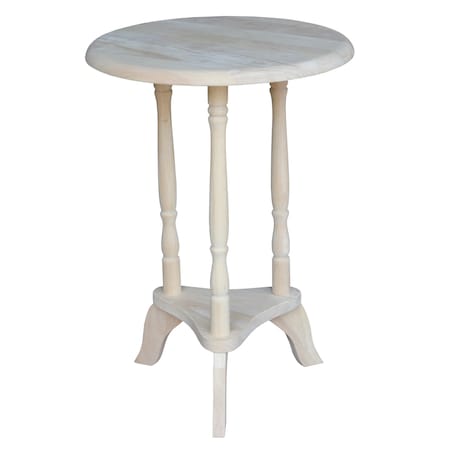 International Concepts Round Plant Table, 15.9 W, 15.9 L, 22.4 in H, Wood, Unfinished OT-601